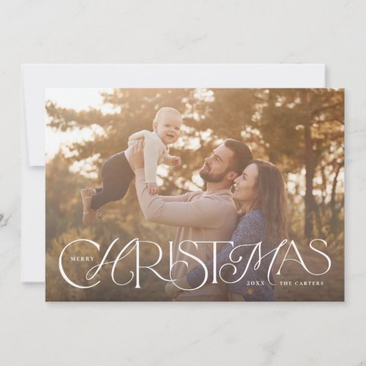 Happy kersthand met brieftering voor feestdag feestdagenkaart (Voorkant)