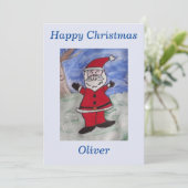 Happy kerstkerstkaart kaart (Staand voorkant)
