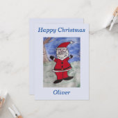 Happy kerstkerstkaart kaart (Voorkant / Achterkant in situ)
