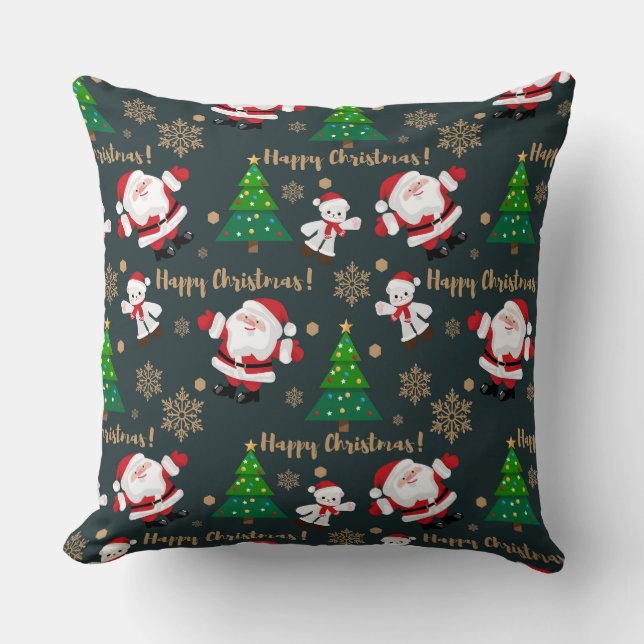 Happy kerstkerstkerstkerstkerstkerstkerstkerstkers kussen (Voorkant)