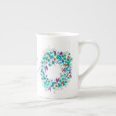 Happy Kerstkleurige Wreath Porselein Kop (Rechts)