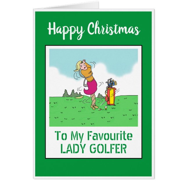 Happy KerstLady Golfer (Voorkant)