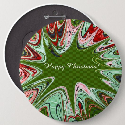 Happy Kerstman Artsy Button (Voorkant /achterkant)