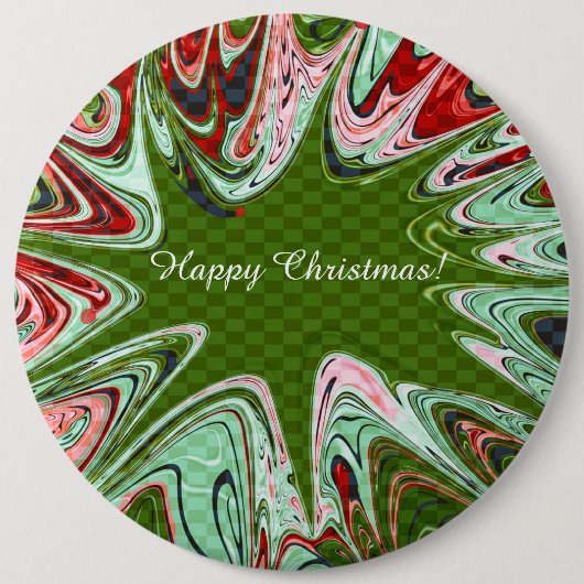 Happy Kerstman Artsy Button (Voorkant)