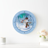Happy kerstman & Birds Winter Scene Grote Klok (Huis)