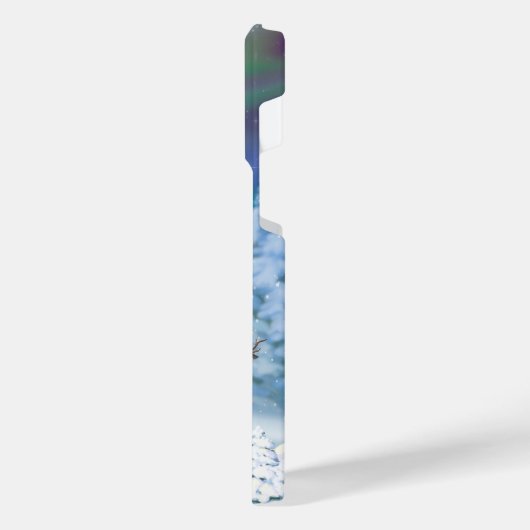 Happy kerstman & Birds Winter Scene iPhone Hoesje (Linkerkant)