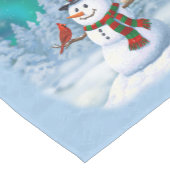 Happy kerstman & Birds Winter Scene Medium Tafelloper (Hoek)