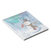 Happy kerstman & Birds Winter Scene Notitieblok (Schuin)