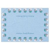 Happy kerstman & Birds Winter Scene Tafelkleed (Voorkant (Horizontaal))