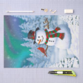 Happy kerstman & Birds Winter Scene Tissuepapier (Craft)