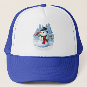 Happy kerstman & Birds Winter Scene Trucker Pet