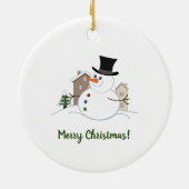 Happy Kerstman-illustratie Keramisch Ornament (Achterkant)