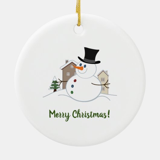 Happy Kerstman-illustratie Keramisch Ornament (Achterkant)