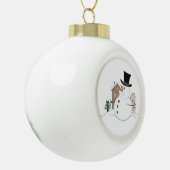 Happy Kerstman-illustratie Keramische Bal Ornament (Links)