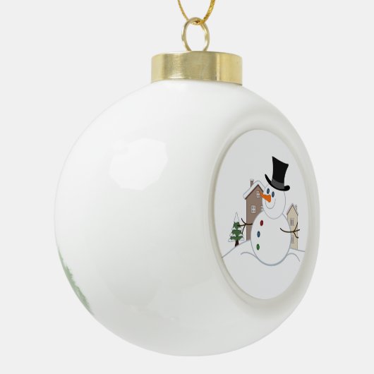 Happy Kerstman-illustratie Keramische Bal Ornament (Links)