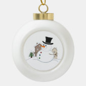 Happy Kerstman-illustratie Keramische Bal Ornament (Voorkant)