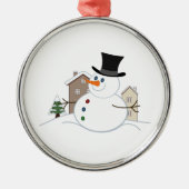 Happy Kerstman-illustratie Metalen Ornament (Voorkant)