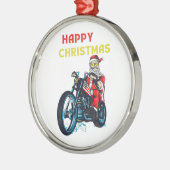 Happy Kerstman  Santa Biker Metalen Ornament (Links)