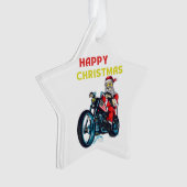 Happy Kerstman  Santa Biker Ornament (voorkant)