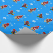 Happy Kerstmas speelgoed robot Cadeaupapier (Hoek)