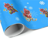 Happy Kerstmas speelgoed robot Cadeaupapier (Rol Hoek)