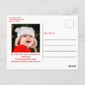 Happy Kerstmet Elegant White Script Holiday Foto Briefkaart (Achterkant)