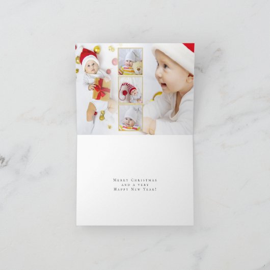 Happy Kerstmis 6-fotofeestdag Feestdagen Kaart (Binnen)