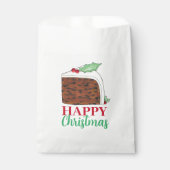 Happy Kerstmis Britse Cake Slice Homemade Bedankzakje (Voorkant)