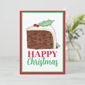 Happy Kerstmis Britse Cake Slice Homemade Feestdagenkaart (Staand voorkant)