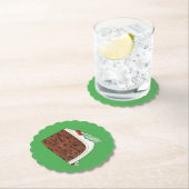 Happy Kerstmis Britse Cake Slice Homemade Kartonnen Onderzetters (Insitu)