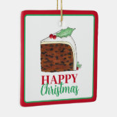 Happy Kerstmis Britse Cake Slice Homemade Keramisch Ornament (Rechts)