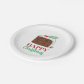 Happy Kerstmis Britse Cake Slice Homemade Papieren Bordje (Gekanteld)