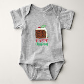 Happy Kerstmis Britse Cake Slice Homemade Romper (Voorkant)