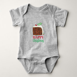 Happy Kerstmis Britse Cake Slice Homemade Romper