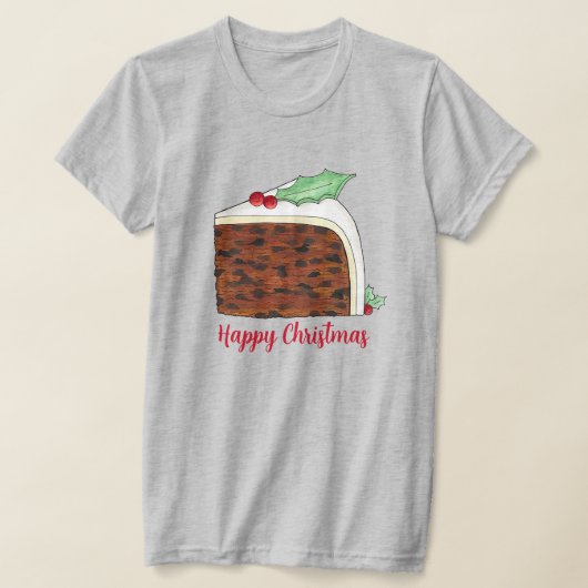 Happy Kerstmis Britse Cake Slice Homemade T-shirt (Laagn)