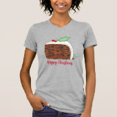 Happy Kerstmis Britse Cake Slice Homemade T-shirt (Voorkant)