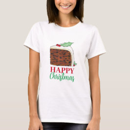 Happy Kerstmis Britse Cake Slice Homemade T-shirt
