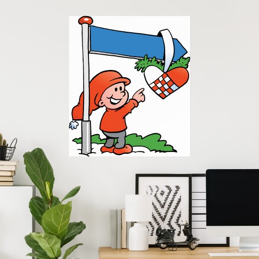 Happy Kerstmis Elf Poster (Thuiskantoor)