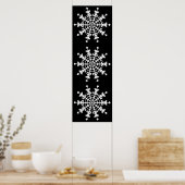 Happy Kerstmis - Ice Crystal - Sneeuwvlok Poster (Keuken)