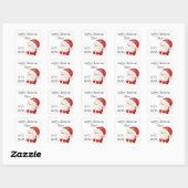 Happy Kerstmis Kinder Name Love Santa Vierkante Sticker (Vel)