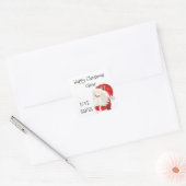 Happy Kerstmis Kinder Name Love Santa Vierkante Sticker (Envelop)
