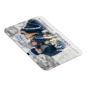 Happy Kerstmis Modern Foto Chic Script Joyful Magneet (Rechterzijde)