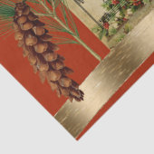 Happy Kerstmis muziek met Pine Boughs Tissuepapier (Detail)