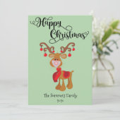 Happy Kerstmis Rudolph 2020 Covid Feestdagenkaart (Staand voorkant)