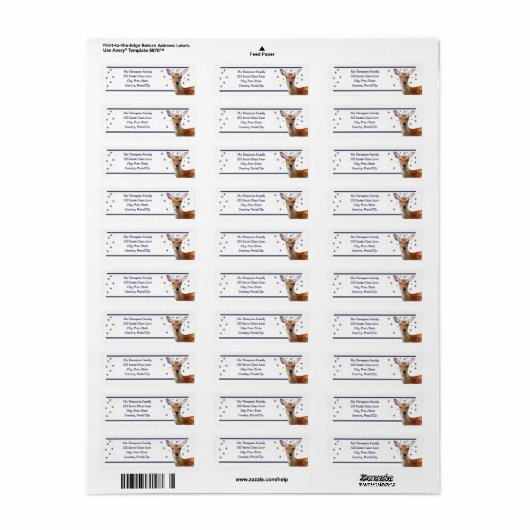 Happy Kerstmis - Snow Deer Etiket (Full Sheet)