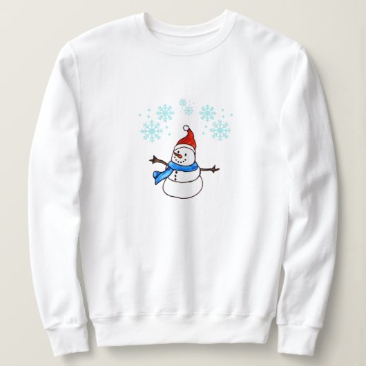 Happy Kerstmis Snowman Sweatshirt (Design voorkant)