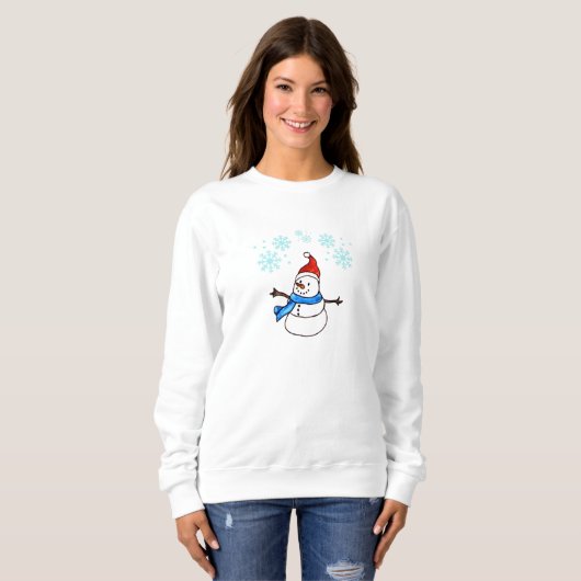 Happy Kerstmis Snowman Sweatshirt (Voorkant volledig)
