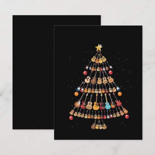 Happy Kerstmis|Ukulele Instrument kerstboom Bedankkaart (Voorkant / Achterkant)