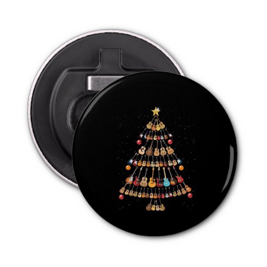 Happy Kerstmis|Ukulele Instrument kerstboom Button Flesopener (Voorkant)
