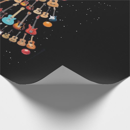 Happy Kerstmis|Ukulele Instrument kerstboom Cadeaupapier (Hoek)